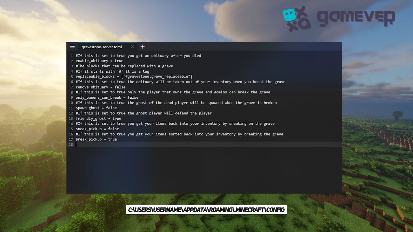 Mod’s config file