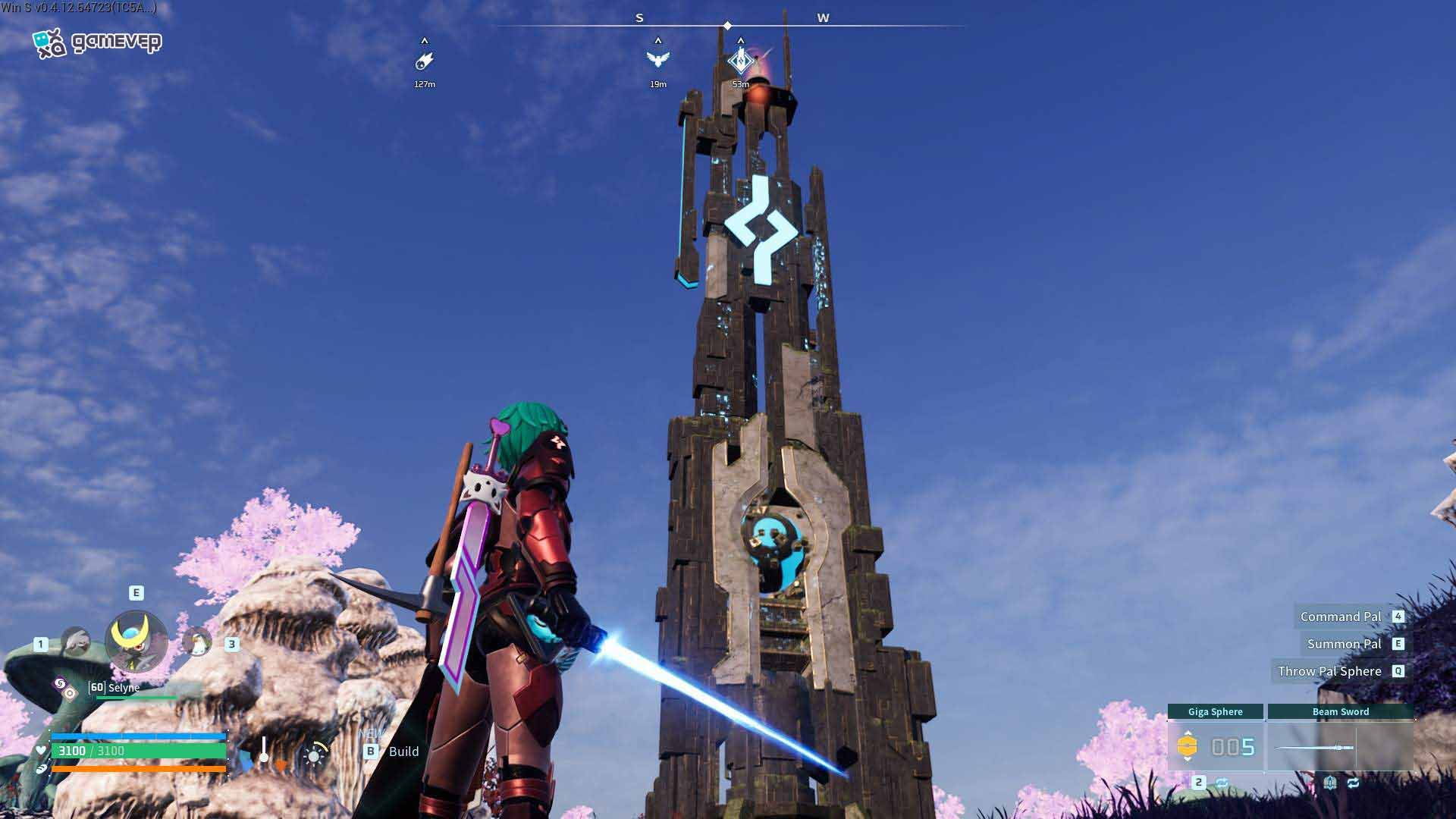 Ubica la Torre Feybreak en el mapa del sur de Palworld.