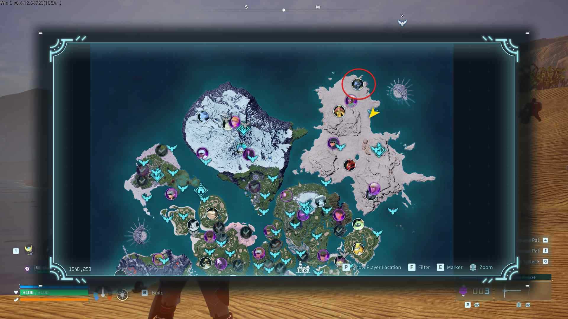 Reach the Deep Sand Dunes teleport point to find Paladius.
