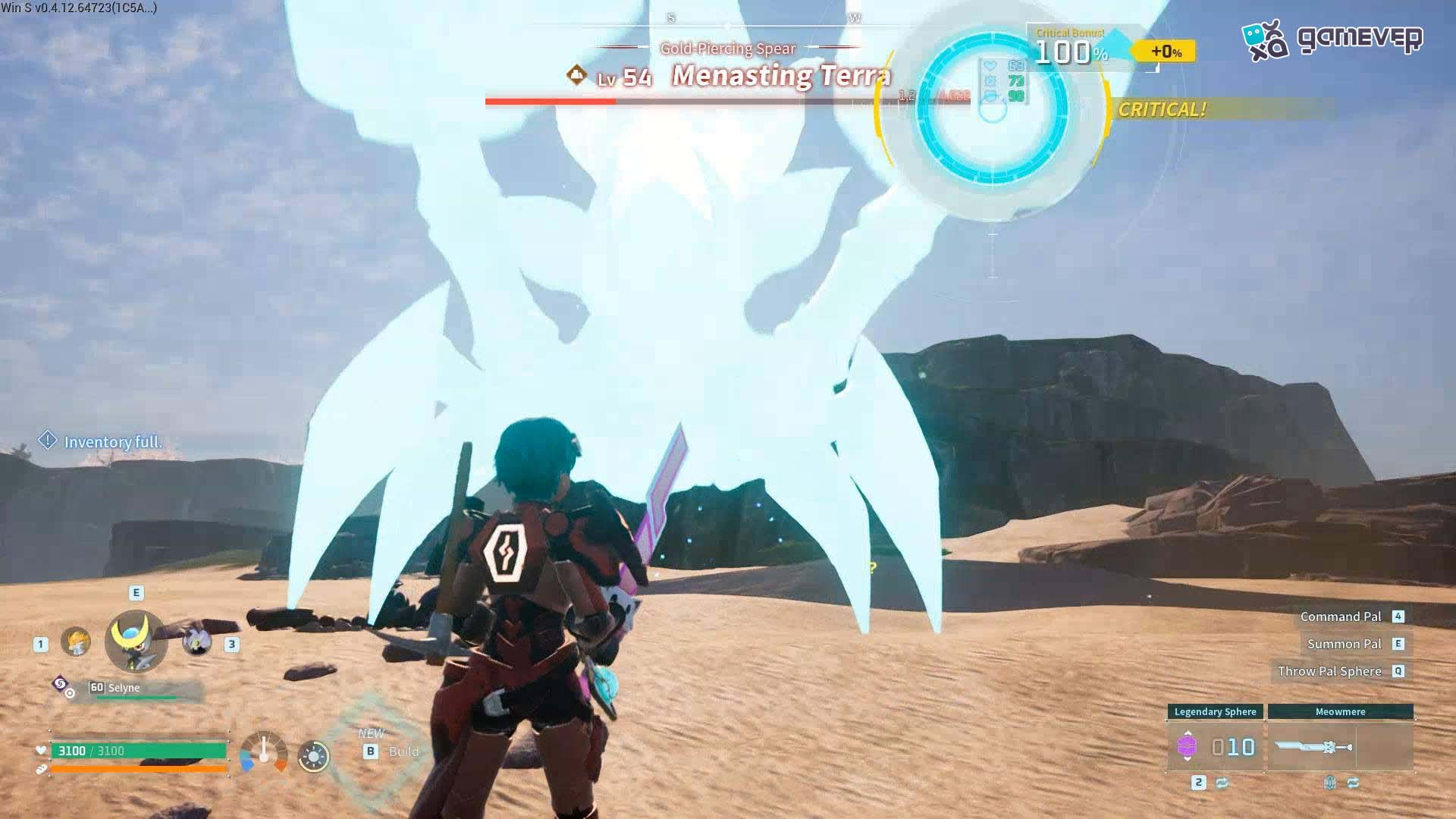 Lanza Esferas Legendarias o Ultimas para capturar a Menasting Terra.