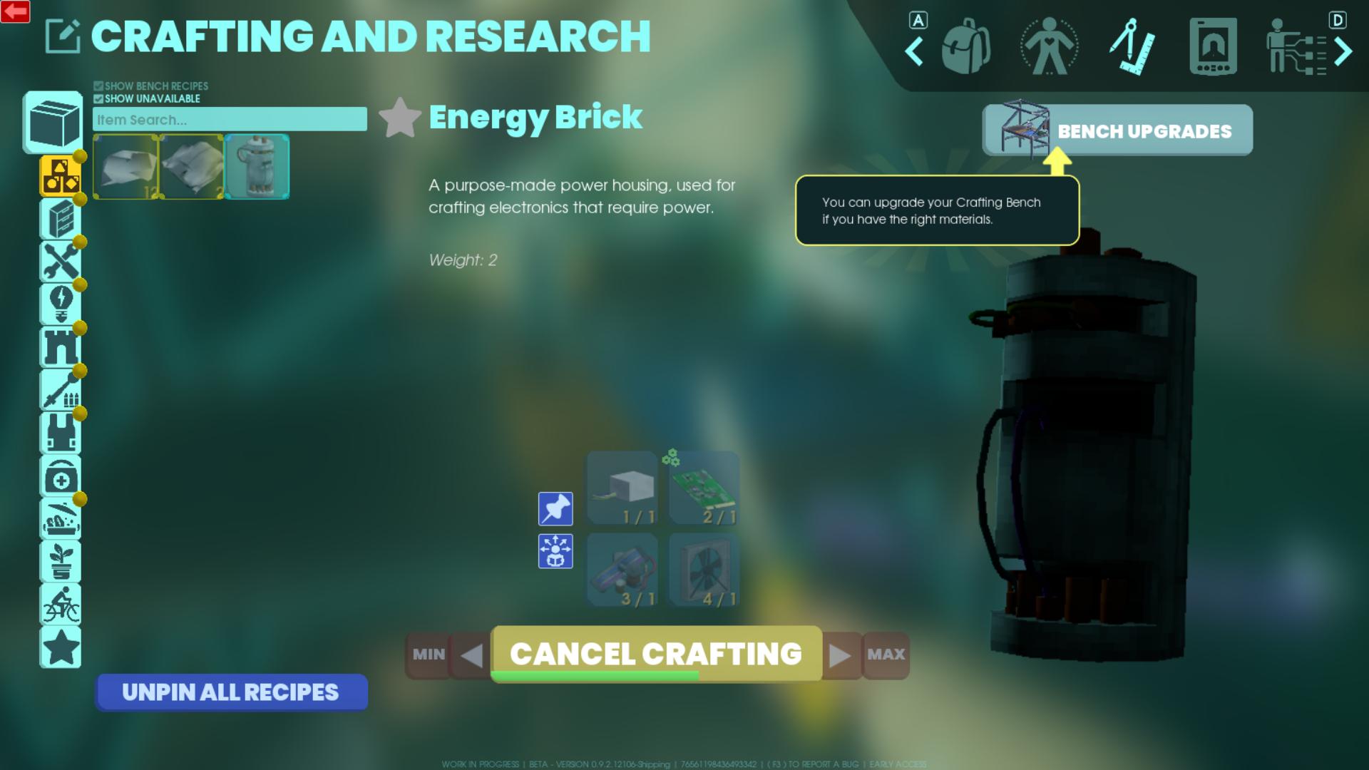 Stwórz swoją Cegłę Energetyczną w Abiotic Factor