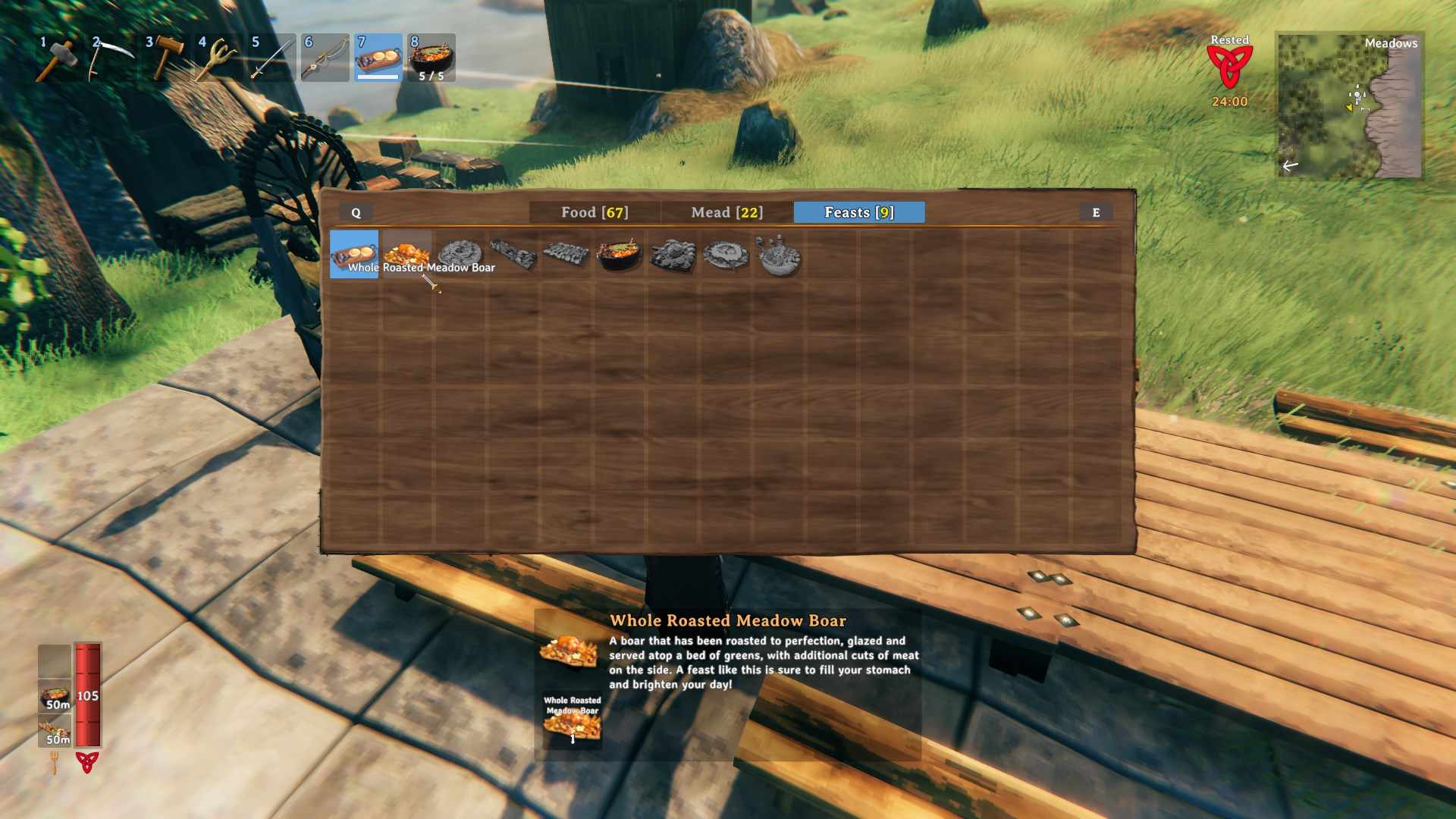 Nakryj swoją ucztę na stole za pomocą tacy do serwowania w Valheim Bog Witch