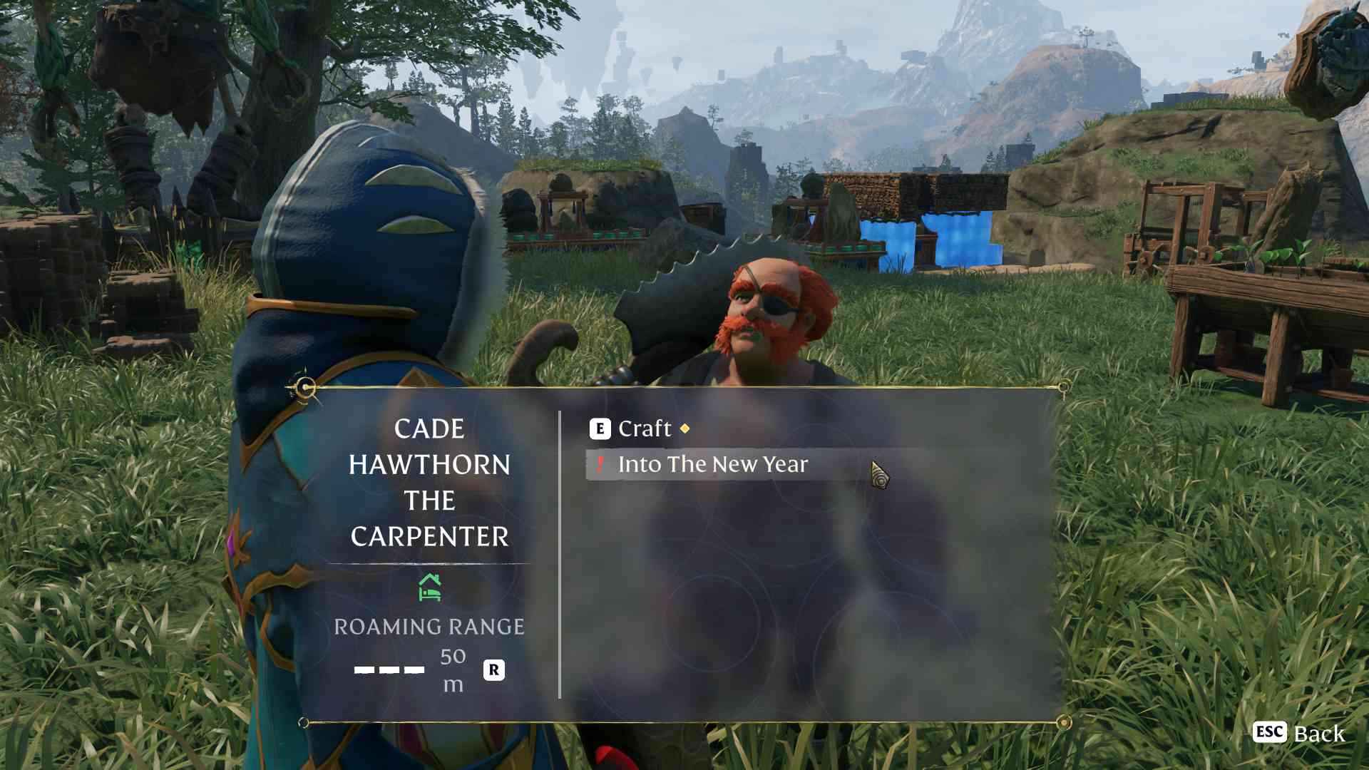 Speak to Cade Hawthorn at your base to start the quest for Mei-Chin in Enshrouded.