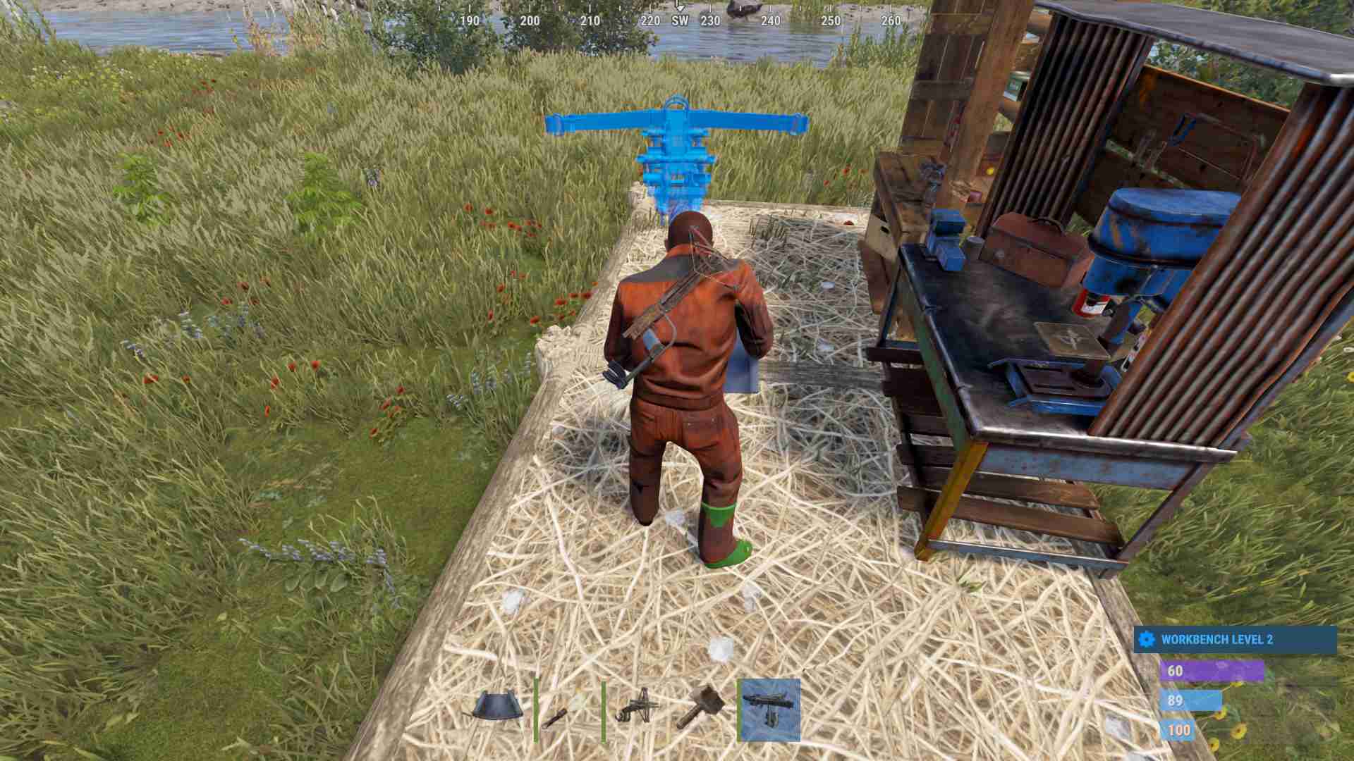 Platziere die Ballista auf einem Fundament, um dich auf ankommende Angriffe vorzubereiten.