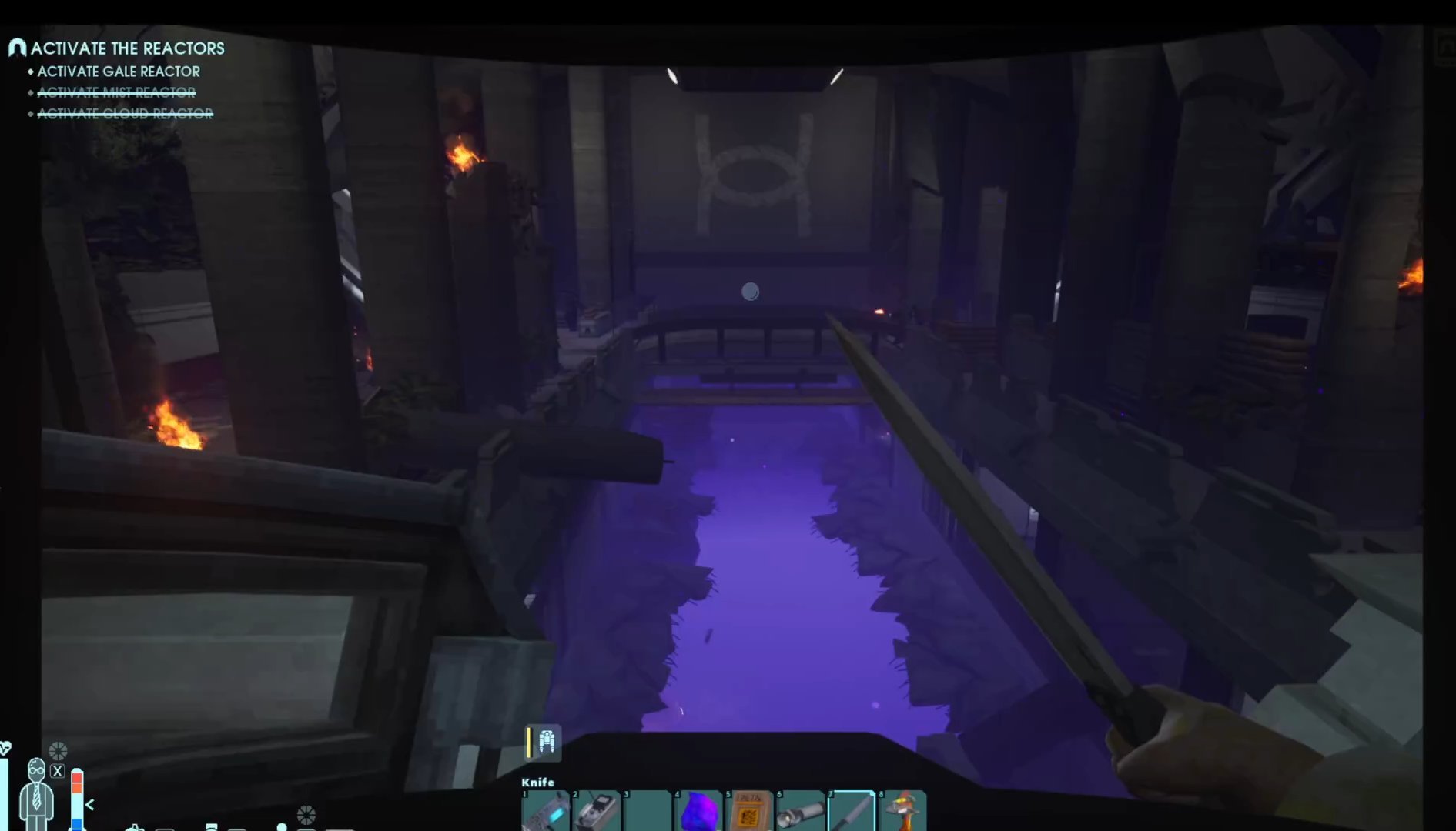 Use a Jetpack or Hard Light Bridge to reach the Gale Reactor entrance in Abiotic Factor