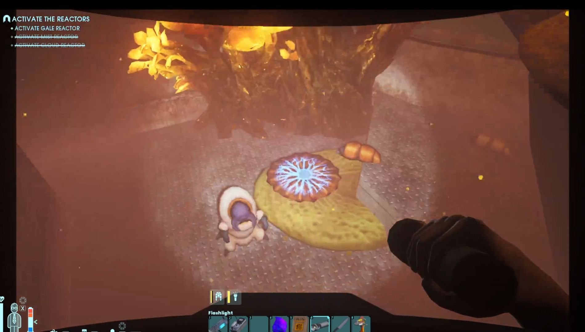 Keep an eye out for stalker enemies that follow you through the reactor in Abiotic Factor