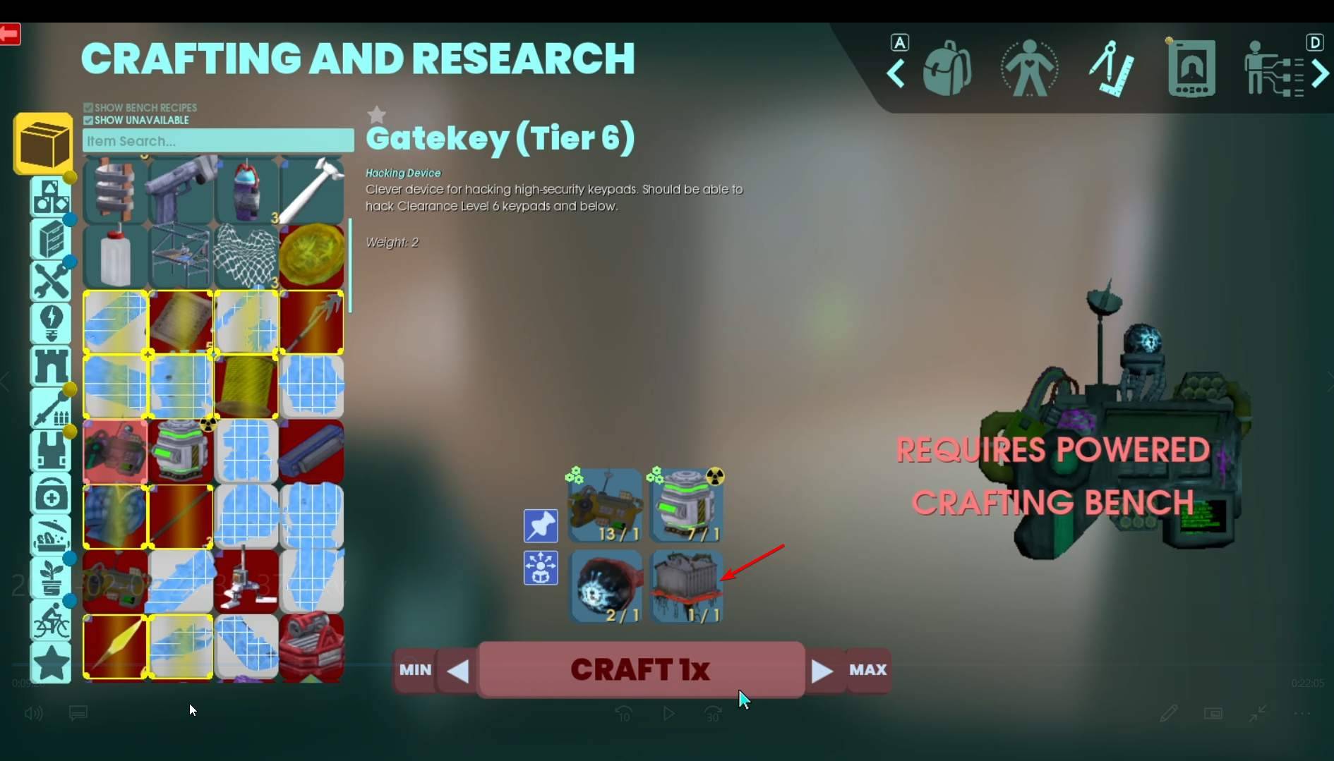 Sammle andere seltene Materialien wie Murkweed und Arcane Scrap in Abiotic Factor