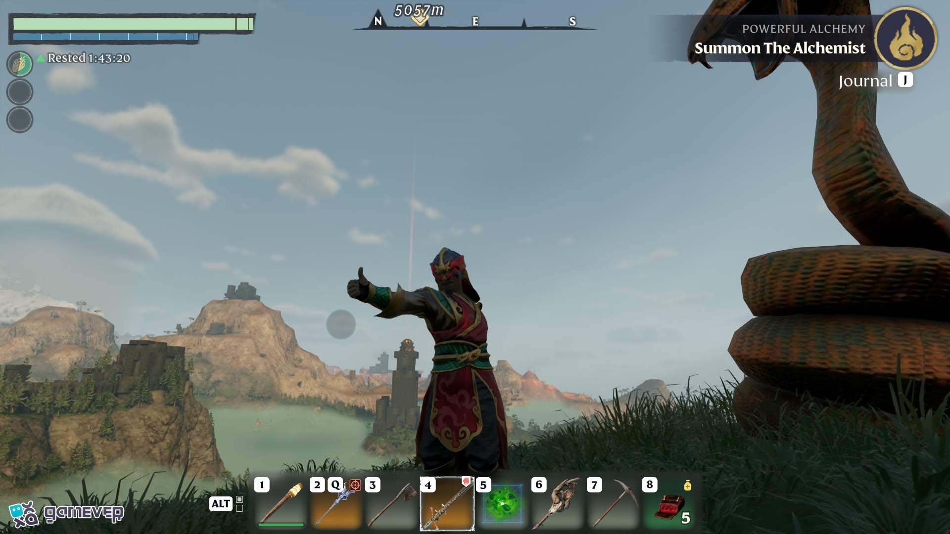 Equipa el Conjunto Serpent Warrior completo y admira su diseño elegante y poderoso.