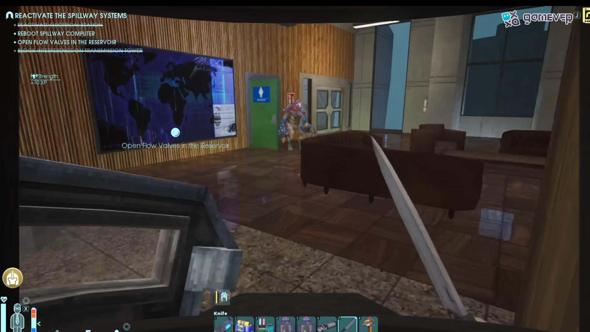 Localiza los Apartamentos de la Cascada y encuentra la puerta hackeada de Nivel 5 en Factor Abiótico