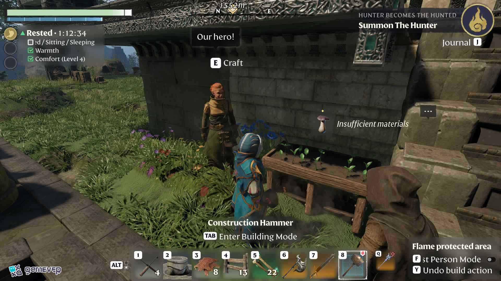 Invoca al NPC Agricultor y prepara tu tierra de granja