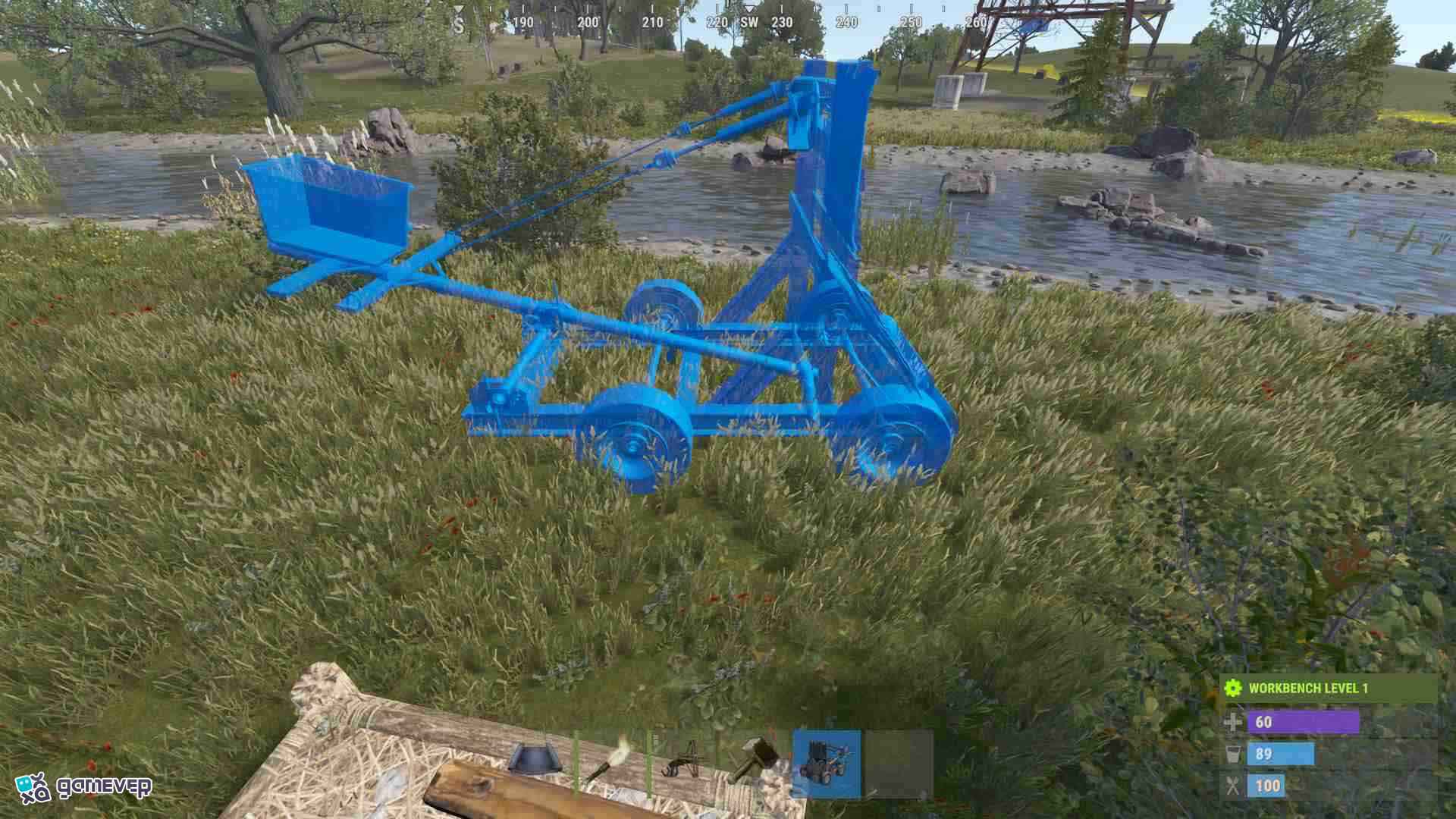 Coloca la catapulta en terreno plano para asegurar un lanzamiento estable.