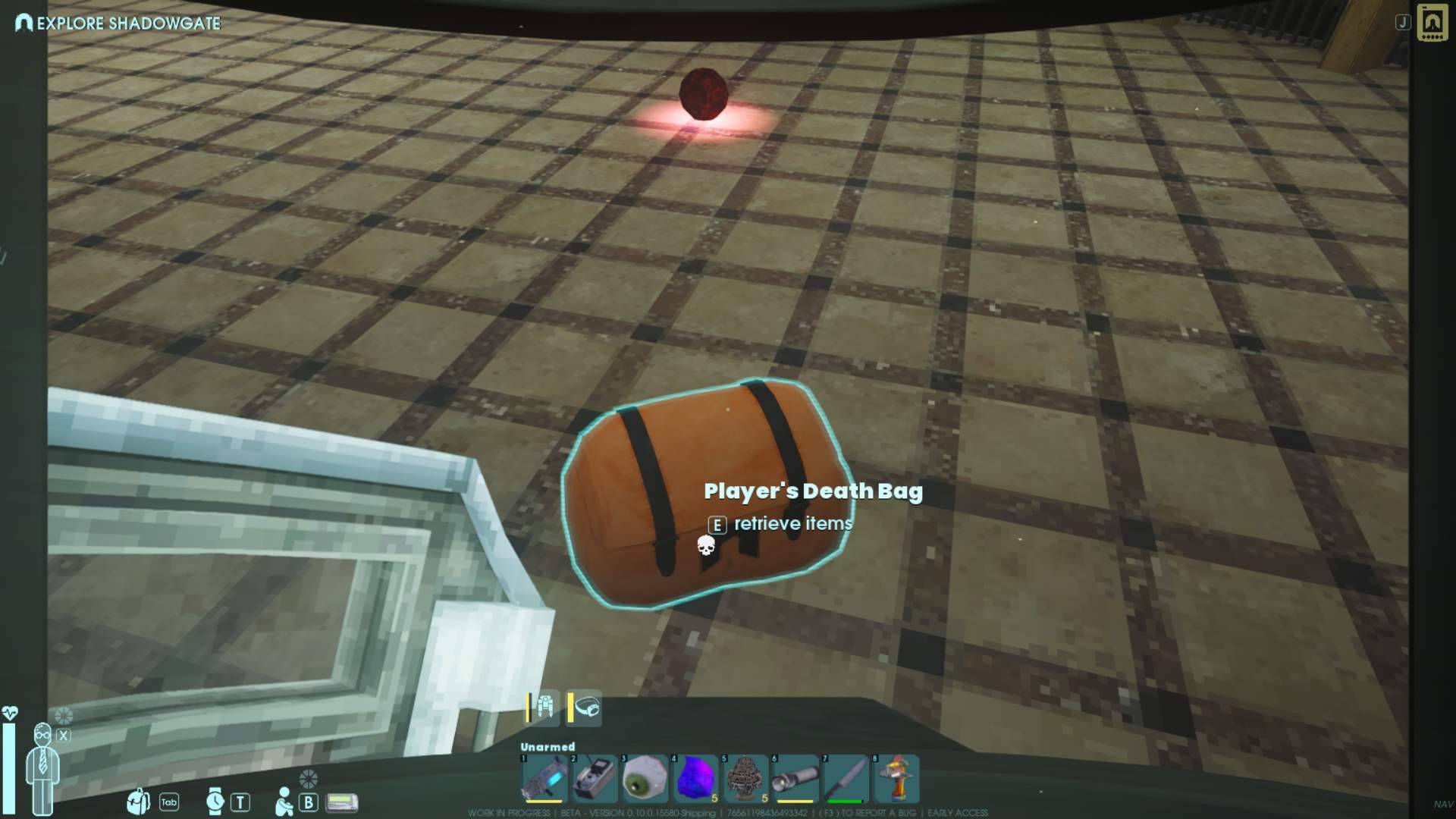 Store important gear in chests to prevent total loss upon death