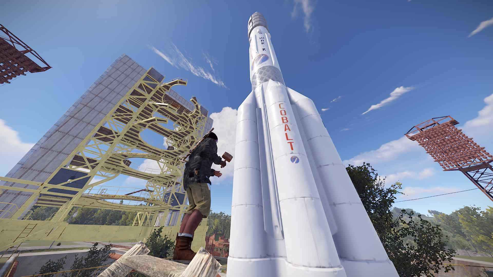 Buduj konstrukcje dowolnego stopnia w trybie kreatywnym w Rust Road Renegade.