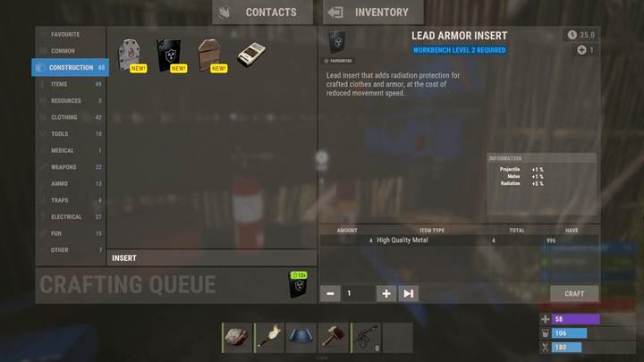 Wende Asbestpanzer-Einsätze an, um Explosionen während Raids in Rust zu überleben.