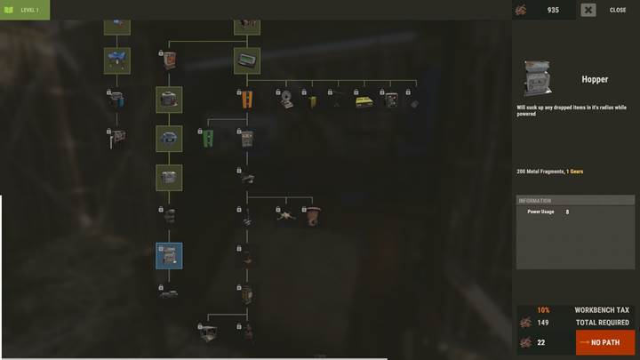 Platziere den Hüpfer in einem Lagerbehälter in Rust The Crafting Update.