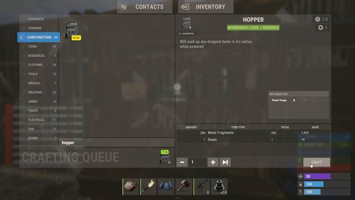 Nutze den Hüpfer, um Plündererbeute während einer Verteidigung in Rust The Crafting Update zu sammeln.