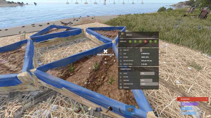 Baue vier Pflanzen in einer einzelnen dreieckigen Pflanzkiste für maximale Effizienz in Rust an.