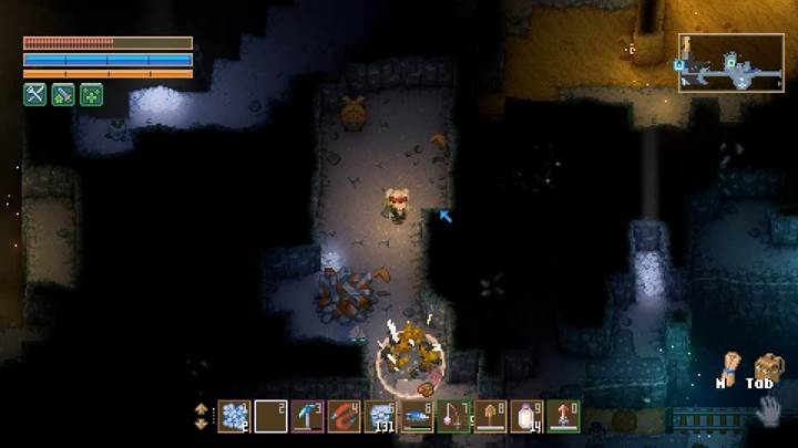 Toss a Void Bomb to pull enemies into a deadly explosion in Core Keeper