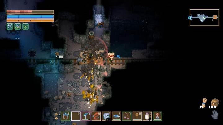 Watch the Blunder Bomb explode multiple times in Core Keeper.
