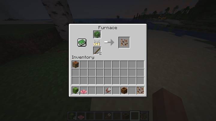 Schmelze Laubblöcke, um getrocknete Blätter in Minecraft herzustellen