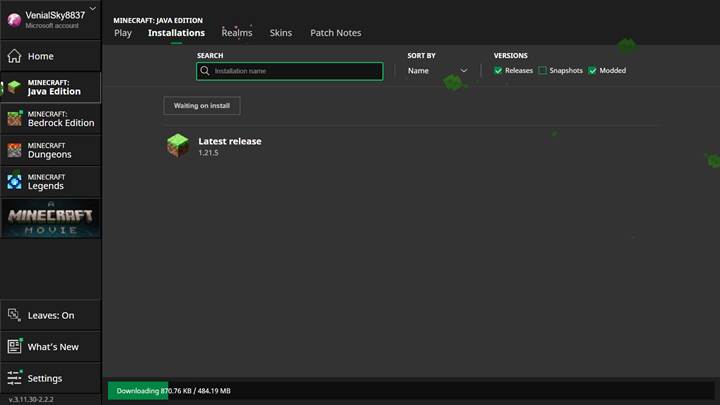 Starte Minecraft und überprüfe, ob das Update da ist