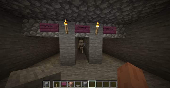Tritt in den Flur – und in die Falle in Minecraft.