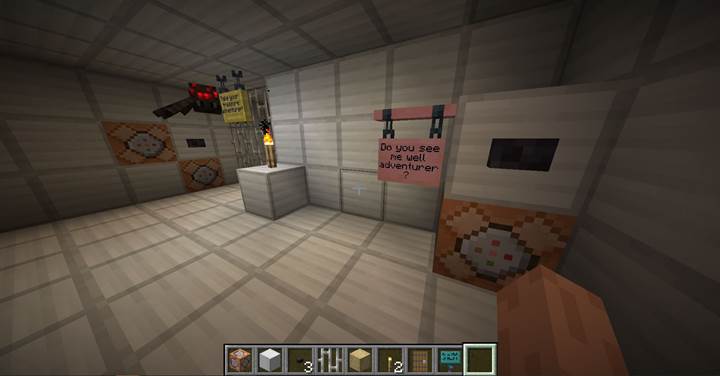 Baue Eisenstangen über deinem Schatz und steuere den Zugang mit einem Knopf in Minecraft.