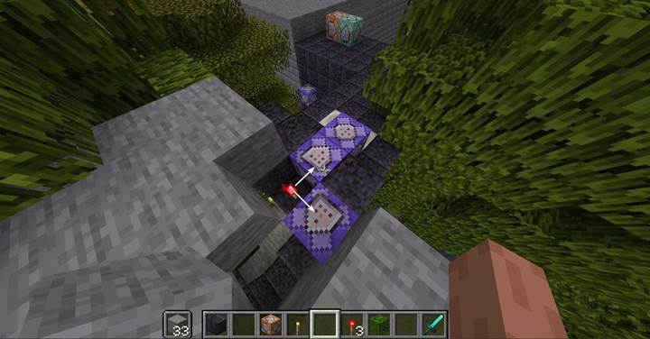 Combine execution of command blocks with a torch and without it.