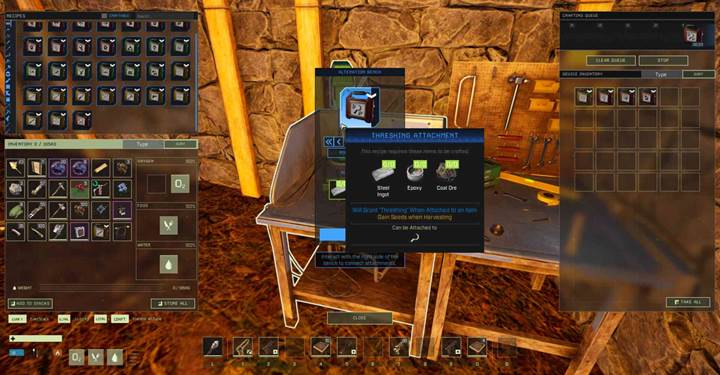 Gather materials like steel ingots, epoxy, and charcoal ore.