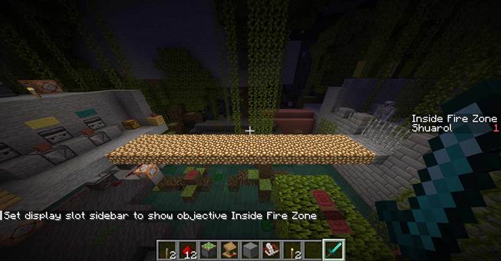 Definiere die Feuer-Zone für Spieler in Minecraft.