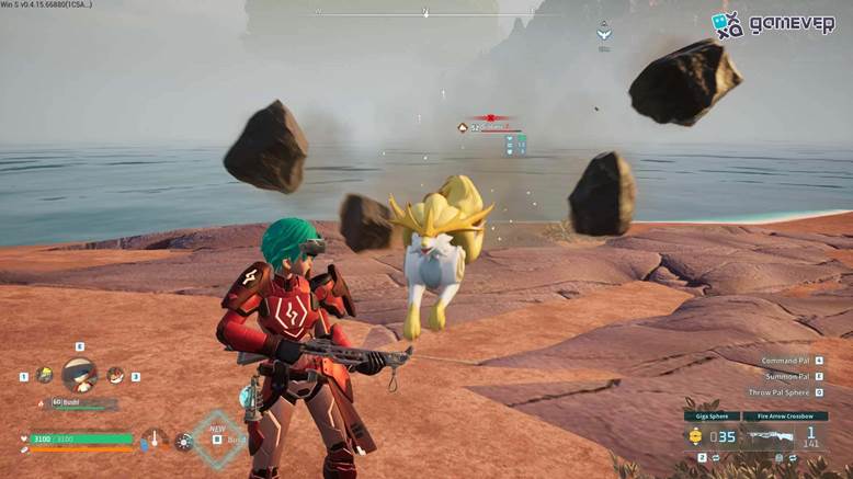 Explora las regiones desérticas de la Isla Feybreak para encontrar a Gildane en Palworld.