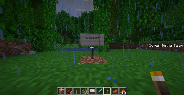 Setze einen benutzerdefinierten Spawnpunkt an einem Dungeon-Checkpoint in Minecraft.