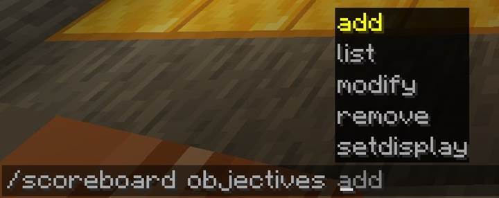 Erstelle ein benutzerdefiniertes Ziel mit /scoreboard objectives add.