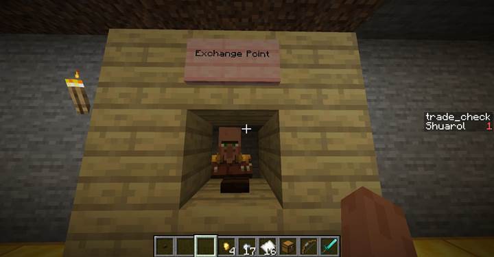 Verfolge den Questfortschritt mit einem Scoreboard namens tradeProgress.