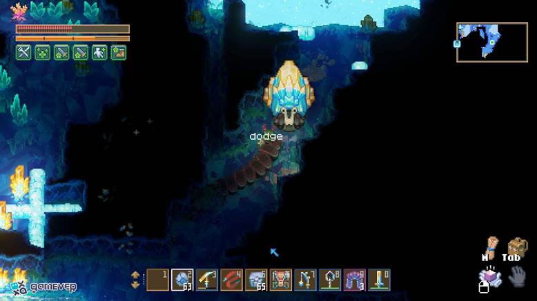 Cuidado con los Mimites disfrazados de cristales en Core Keeper.