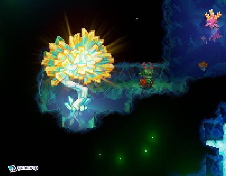 Explora Círculos de Robles Lucientes para encontrar gemas útiles en Core Keeper.