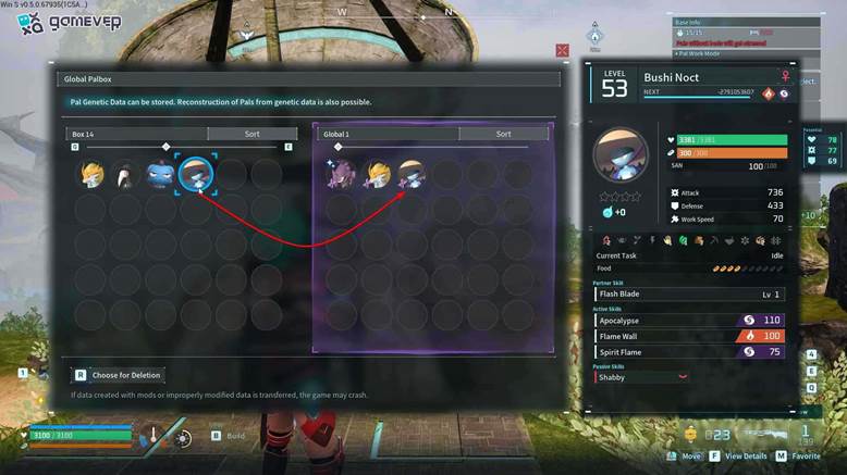 Arrastra tu Pal de la caja normal al almacenamiento global.
