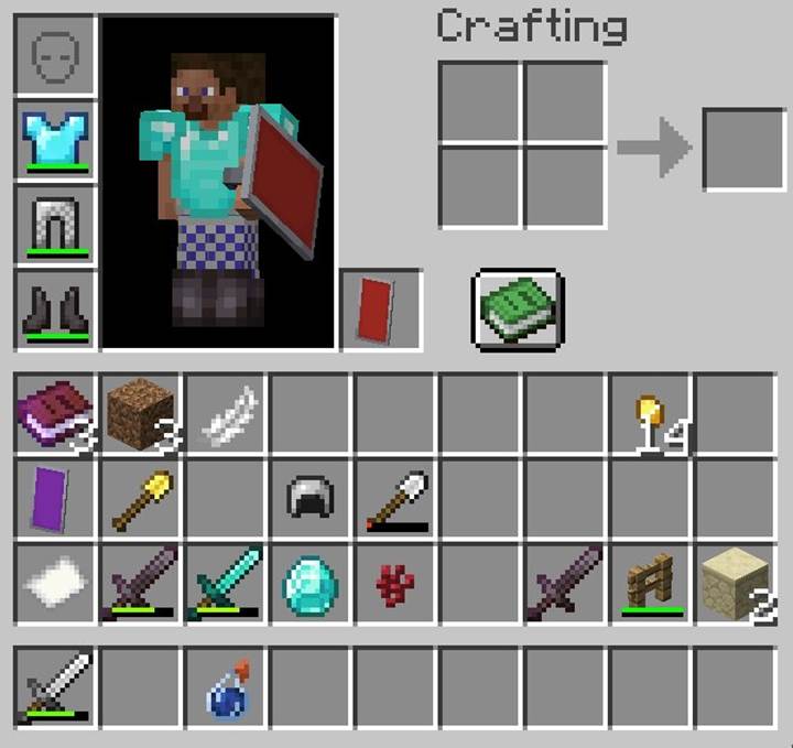 Nutze SNBT, um das Schildaussehen ohne Crafting anzupassen.