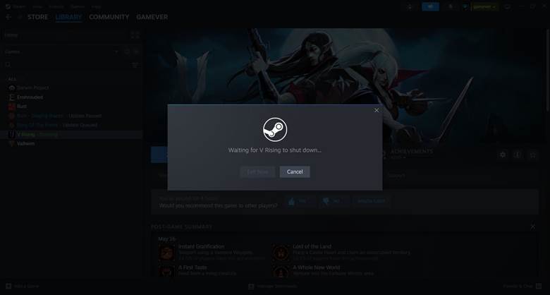 Kliknij "Steam" i wybierz "Wyjdź", aby zamknąć.