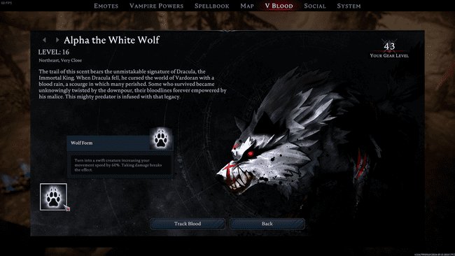Poczuj 60% premię do prędkości w Wolf Form w V Rising.