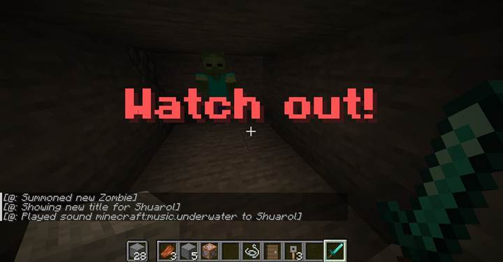 Użyj tekstu pełnoekranowego, aby zwiększyć napięcie w grze Minecraft.