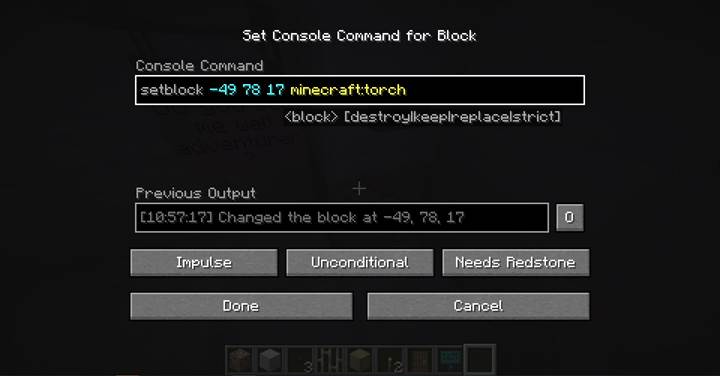 Umieść swój blok poleceń za ścianą, aby dokonać tajnej aktywacji w grze Minecraft.