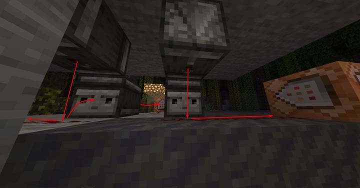 Zbuduj pionową rurę obserwacyjną, aby zademonstrować transmisję sygnału w dół w grze Minecraft.