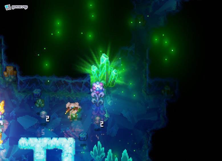 Entra a la Frontera Brillante y localiza los Cristales Radiactivos por su brillo verde en Core Keeper.