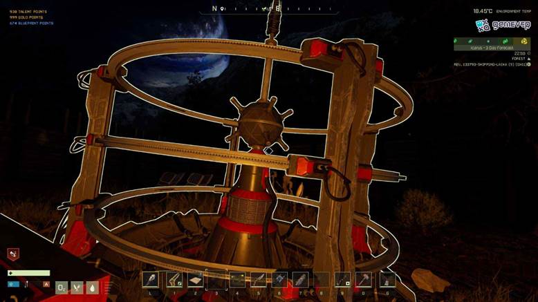 Despliega el Dispositivo de Terraformación Localizada para regenerar árboles en Icarus.