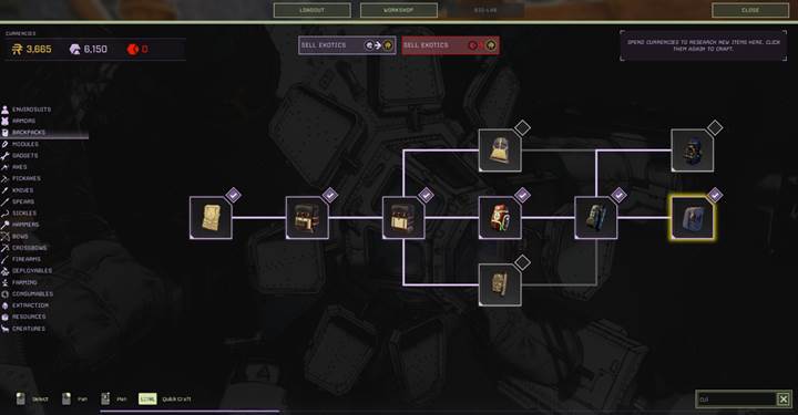 Unlock the Backpack in the Workshop