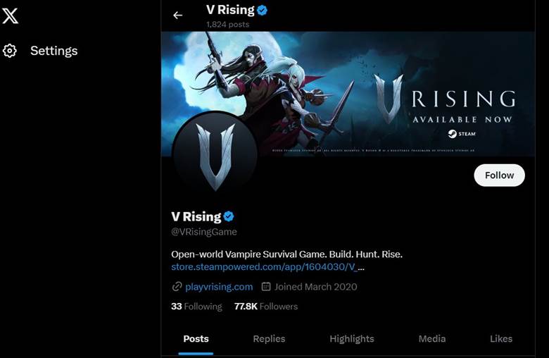 Stelle sicher, dass das Spiel reibungslos läuft, indem du die Verfügbarkeit des Servers auf der V Rising X-Seite bestätigst.