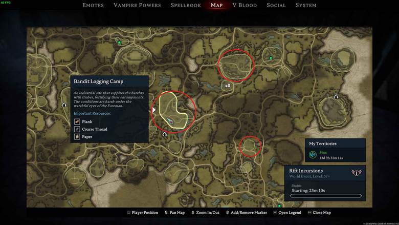 Erkunde Banditenlager nach wertvoller Beute in V Rising.