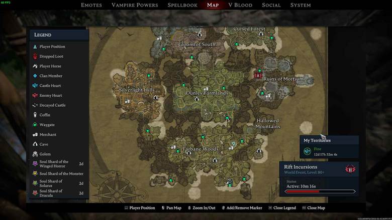 Erkunde Dungeons und Schatztruhen nach versteckten Kopfbedeckungen in V Rising.
