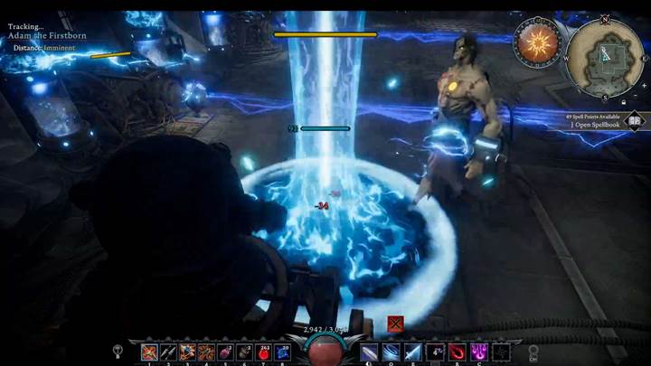 Roll backward to dodge the final slam after his blade-arm rock waves.